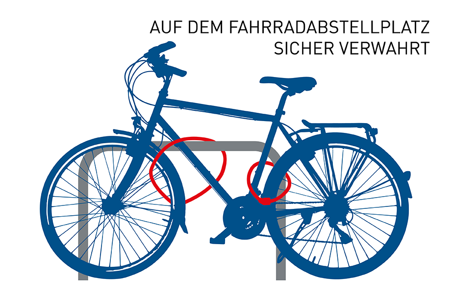 Grafik Fahrrad Fahrradabstellplatz abschliessen